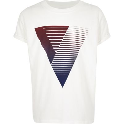 Boys burgundy triangle print t-shirt